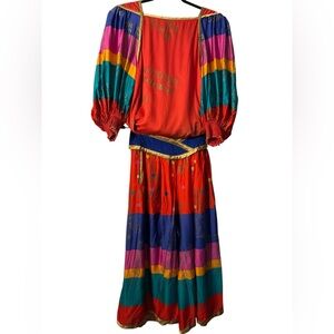 Vintage Jeanne Marc colorful 2 piece set